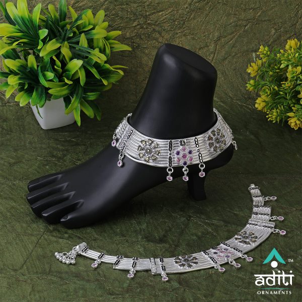 Round Chain Payal, Silver Chain Payal, Silver Payal, Aditi Ornaments