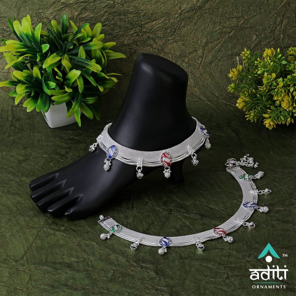 Round Chain Payal, Silver Chain Payal, Silver Payal, Aditi Ornaments