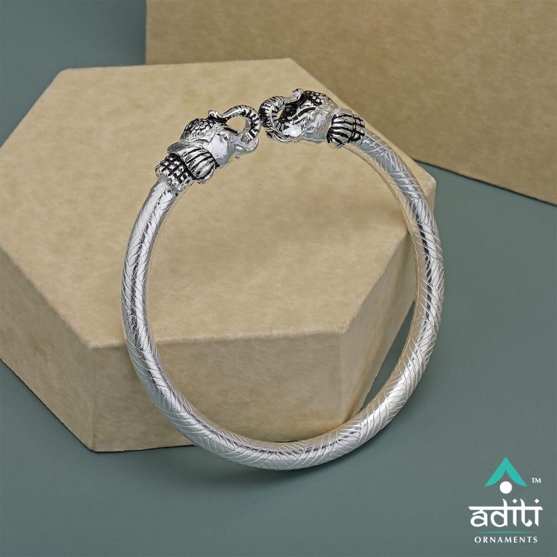 Hathimora Kada, Gents Kada, Silver Gents Kada, Silver Kada, Aditi Ornaments