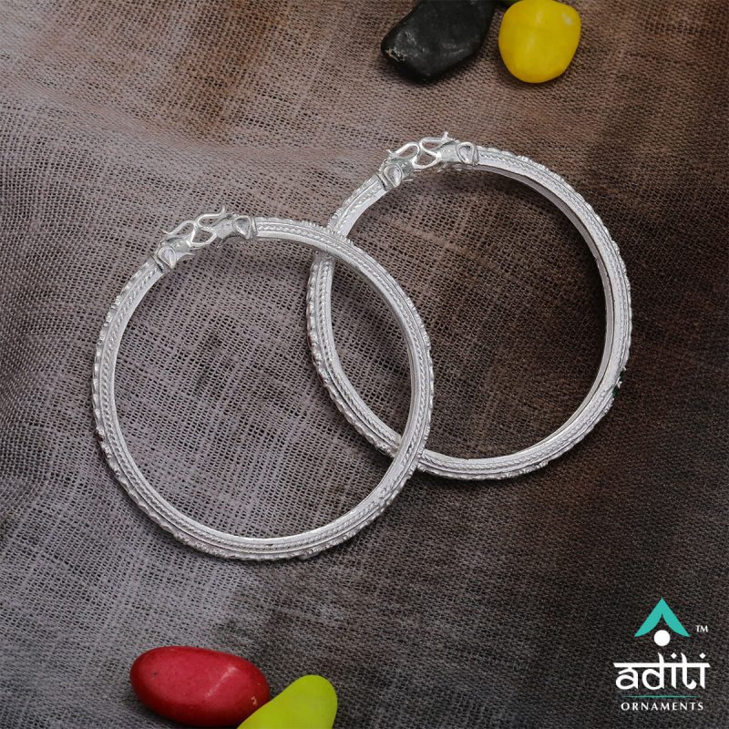 Micro Baccha Bangles, Silver Baccha Bangles Silver Bangles, Aditi Ornaments