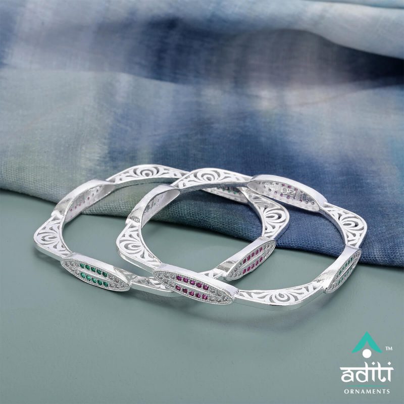 Micro Baccha Bangles, Silver Baccha Bangles Silver Bangles, Aditi Ornaments