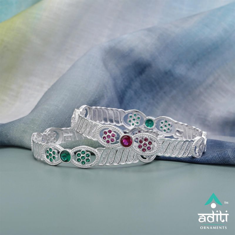 Micro Baccha Bangles, Silver Baccha Bangles Silver Bangles, Aditi Ornaments