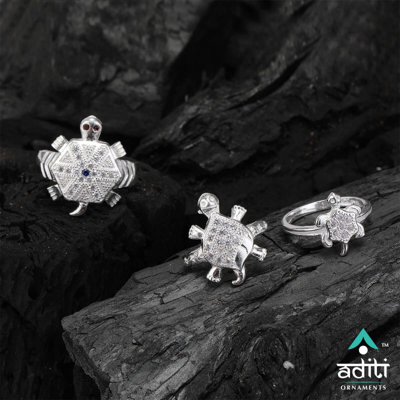 Kachua Rings, Silver Kachua Rings, Silver Rings, Aditi Ornaments