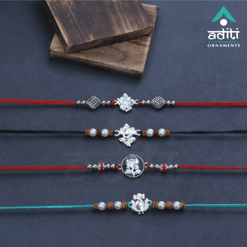 Silver Ganesh Rakhi Manufacturer, Aditi Ornaments