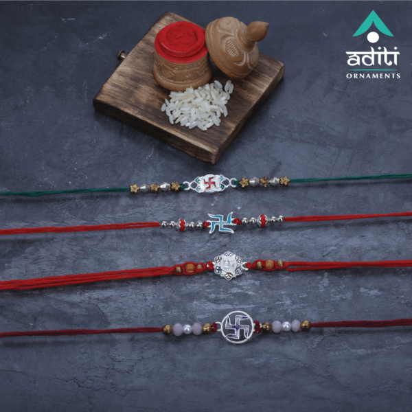 Silver Swastik Rakhi Manufacturer, Aditi Ornaments